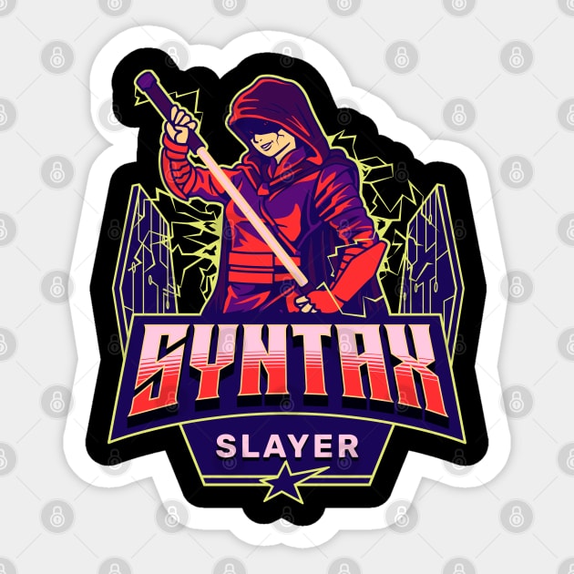 Syntax Slayer Funny Anime Computer Programmer Sticker by Lavender Celeste